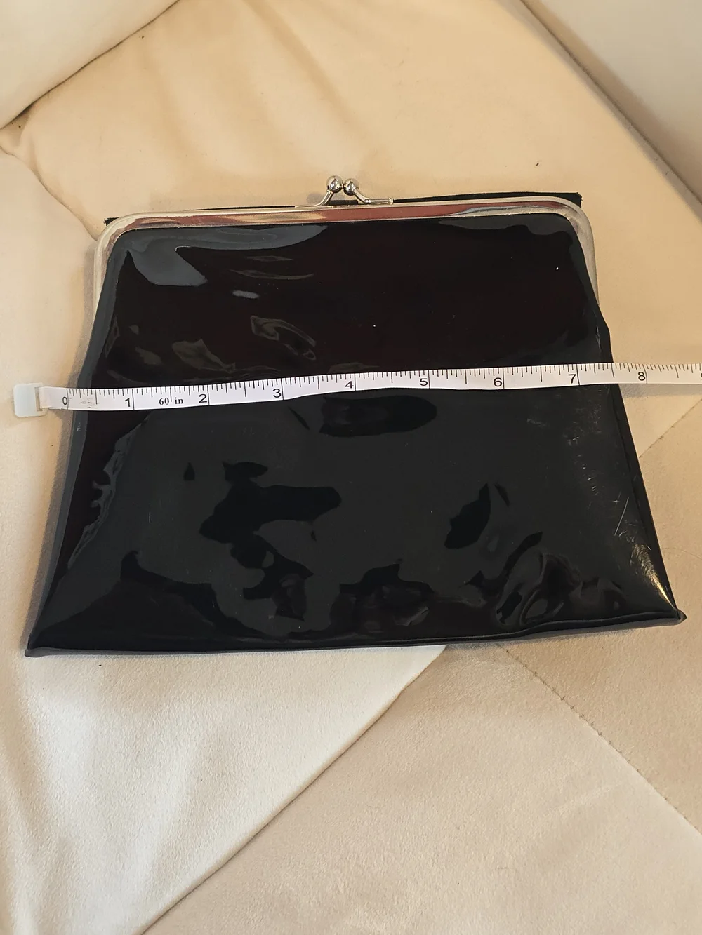 Black Patent Evening Clutch - Women's Bag